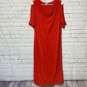 Kim & Co dress orange cold shoulders
